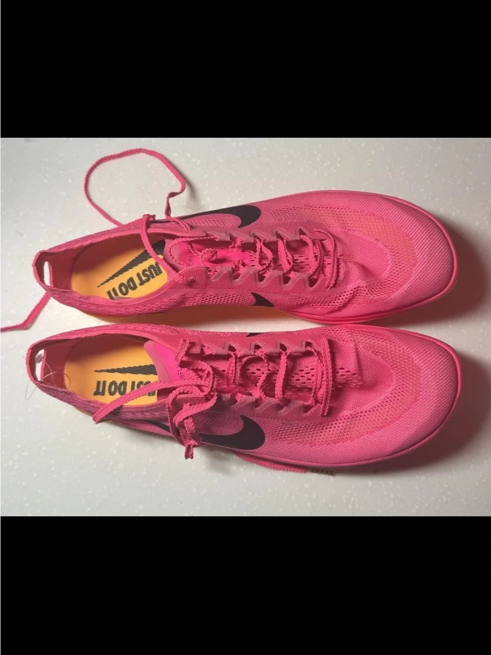 Nike men’s Fast-Run Shoe in Hot Pink with Orange Sole